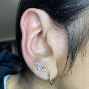 Brass Cubic Zirconia Earrings. Brand new!